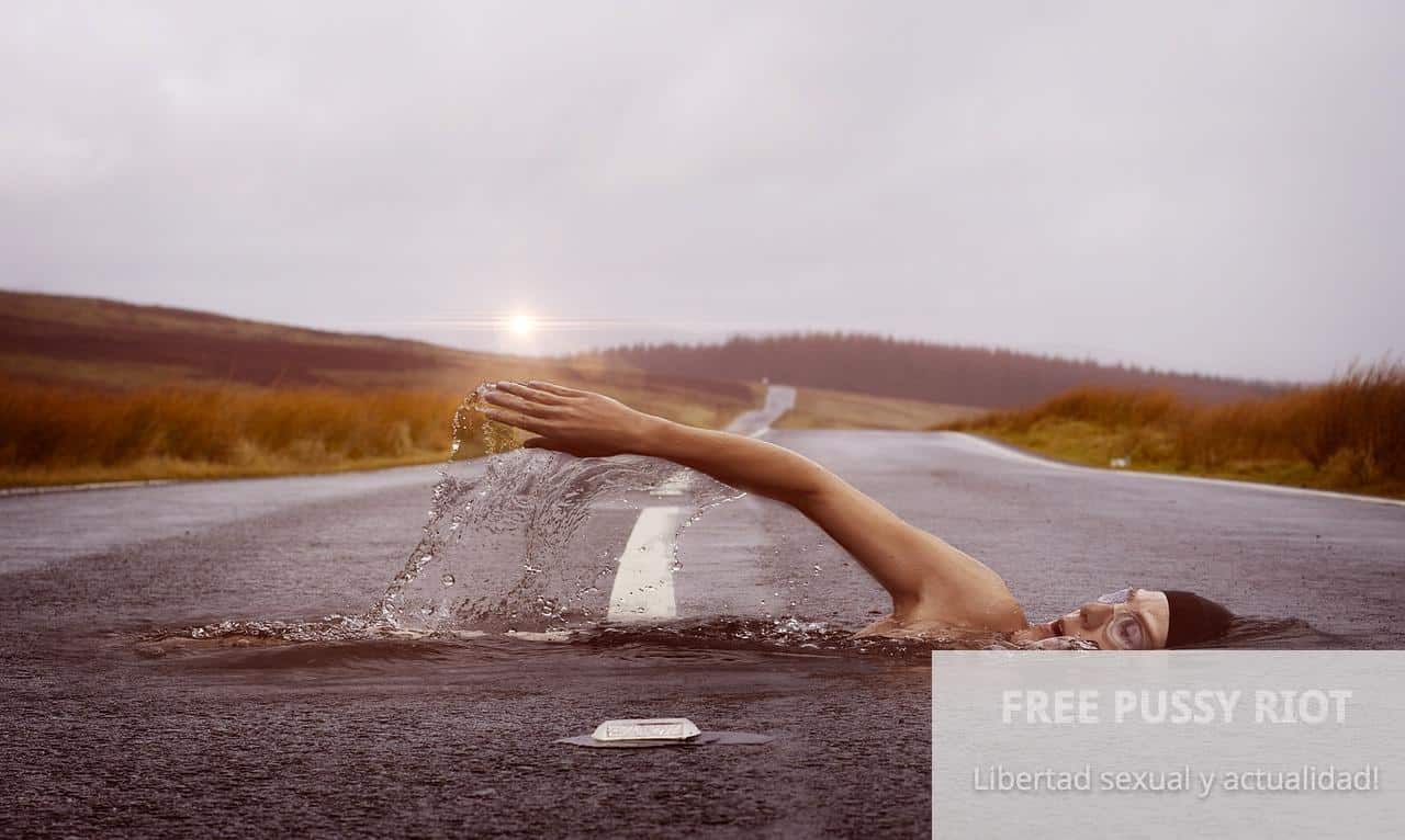 swimmer, swim, road