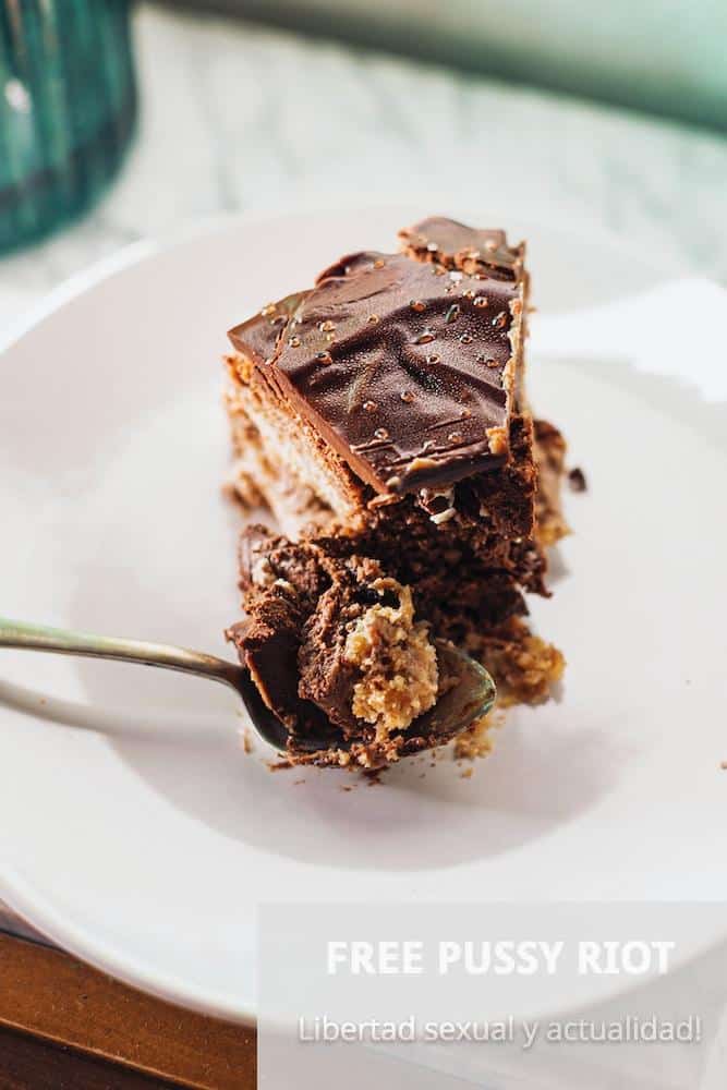 chocolate cake on white ceramic plate