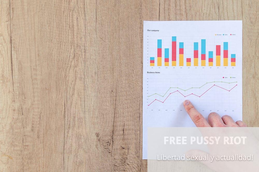 Person Pointing Paper Line Graph